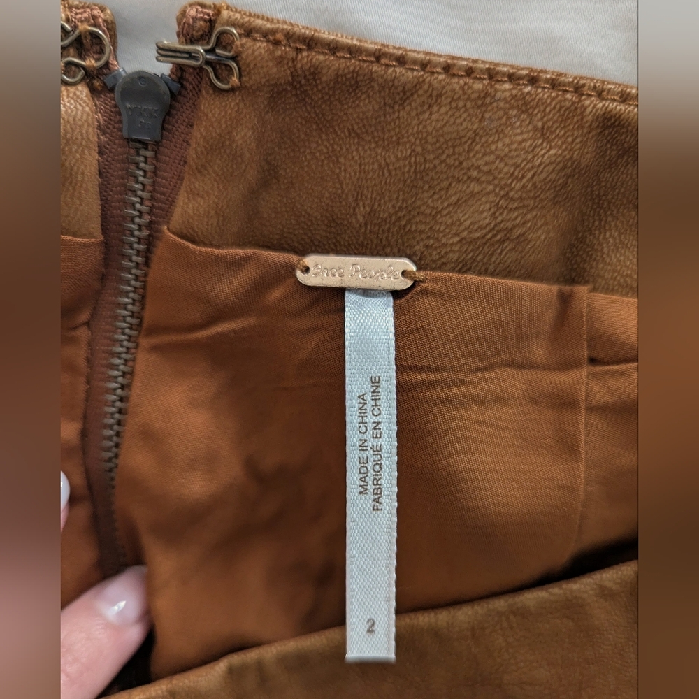 Free People Vegan Leather Mini Skirt - Picture 3 of 3